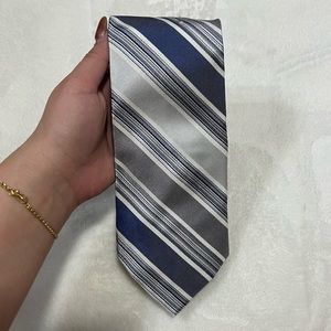 ZARRANO PLATINUM SILVER BLUE TIE